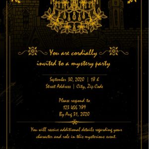 AC04E Two Black and Gold Invitations for printing jpeg