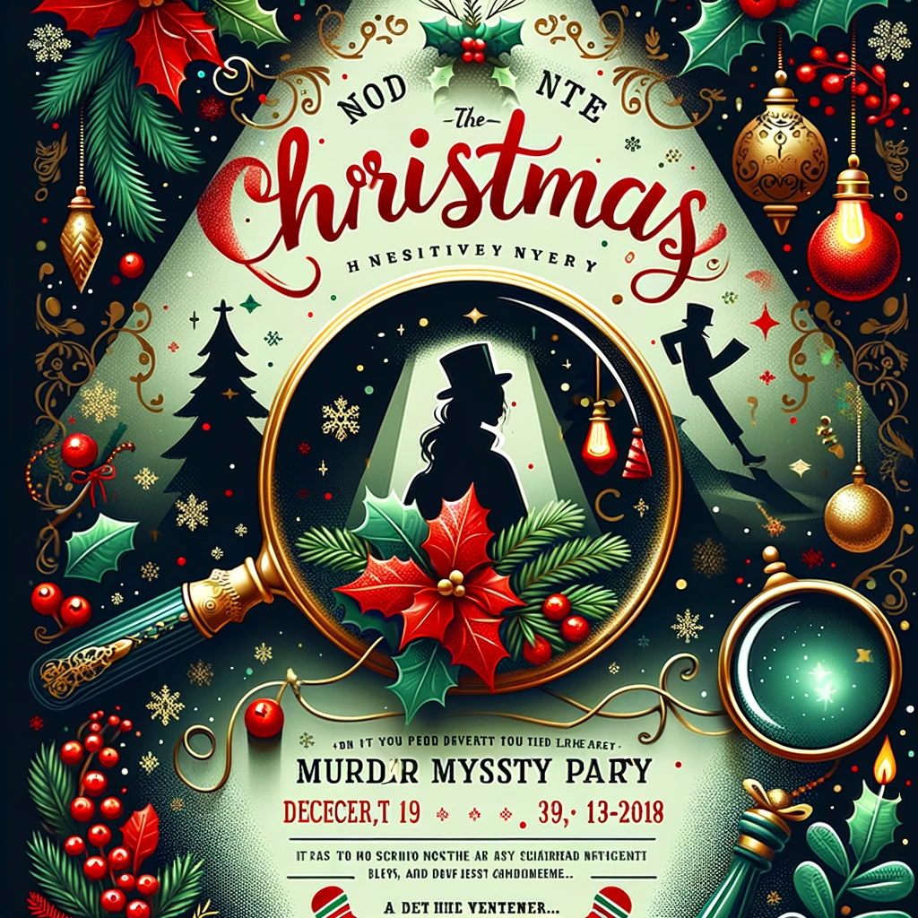 Christmas murder mystery party invitation